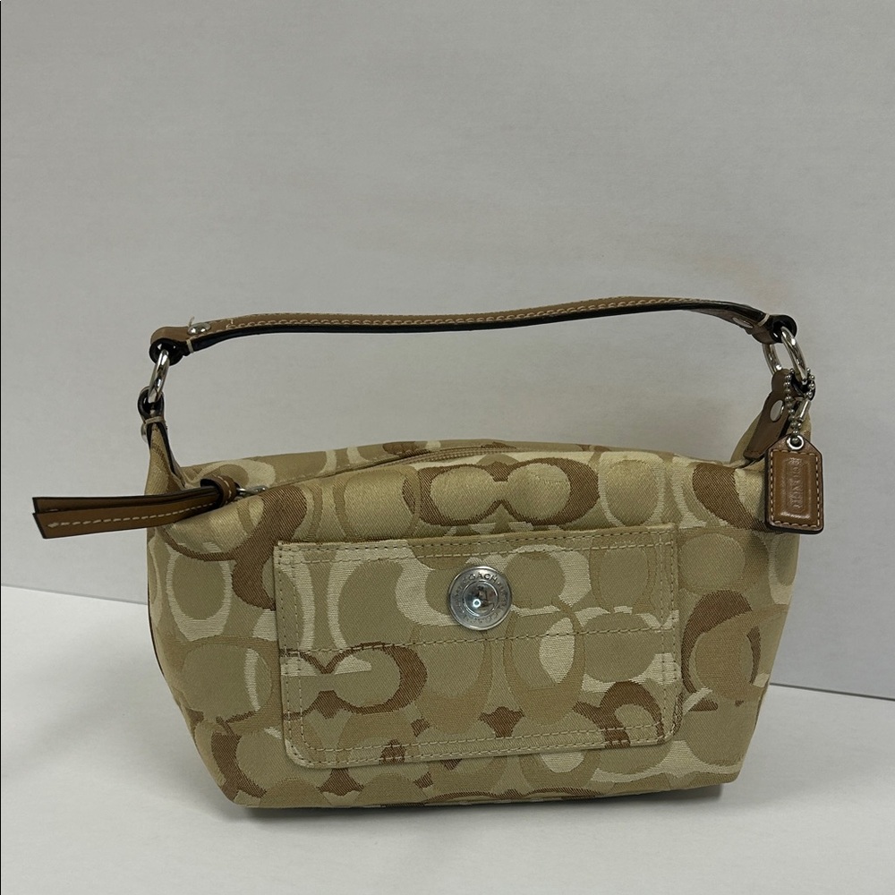 Y2K Coach Brown and Tan Signature Shoulder Bag